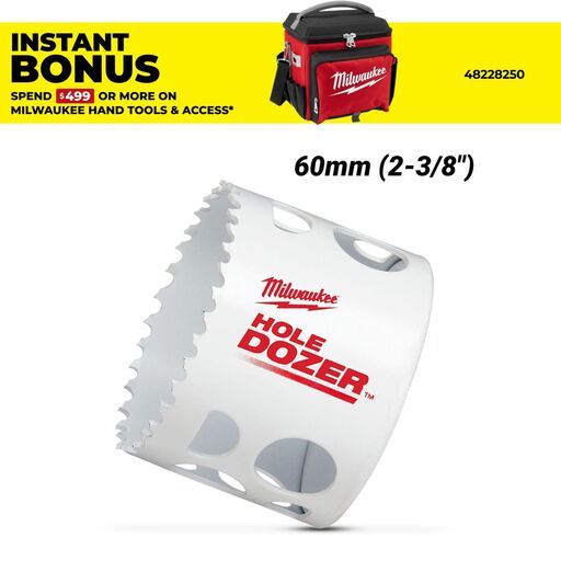 Milwaukee 49569630 60mm (2-3/8") HOLE DOZER Bi-Metal Hole Saw
