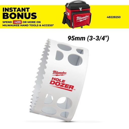 Milwaukee 49569643 95mm (3-3/4") HOLE DOZER Bi-Metal Hole Saw