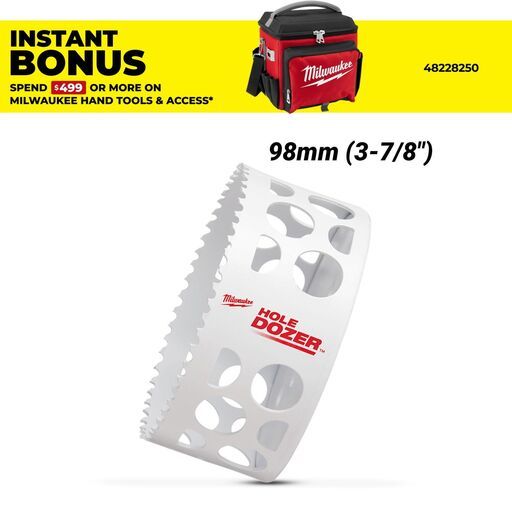 Milwaukee 49569644 98mm (3-7/8") HOLE DOZER Bi-Metal Hole Saw