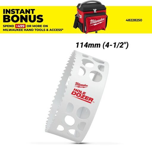 Milwaukee 49569649 114mm (4-1/2") HOLE DOZER Bi-Metal Hole Saw