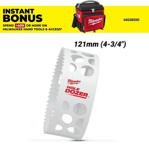Milwaukee 49569650 121mm (4-3/4") HOLE DOZER Bi-Metal Hole Saw