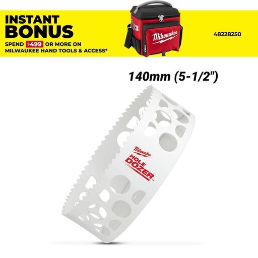 Milwaukee 49569654 140mm (5-1/2") HOLE DOZER Bi-Metal Hole Saw