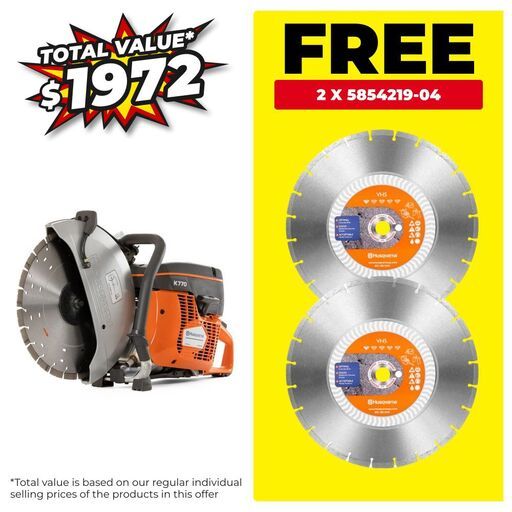Husqvarna 970850301 (K770 MKII) 3.9kW 350mm (14") Power Cutter Concrete Saw