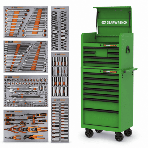 GEARWRENCH 33311N 234pce Tool Kit with 660mm (26") Game Changer Green Edition 7 Drawer Tool Chest & 7 Drawer Trolley