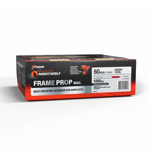 Paslode NW102 1000-Pack FrameMaster NightWolf 60mm x 3.06mm Bright Steel Frame Prop Nail – image 6