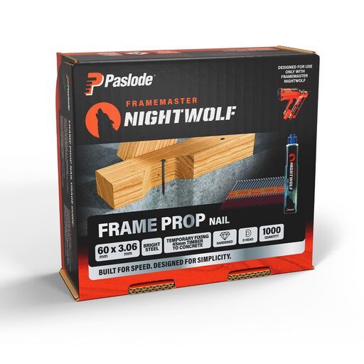 Paslode NW102 1000-Pack FrameMaster NightWolf 60mm x 3.06mm Bright Steel Frame Prop Nail – image 4