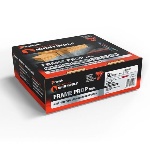 Paslode NW102 1000-Pack FrameMaster NightWolf 60mm x 3.06mm Bright Steel Frame Prop Nail – image 5