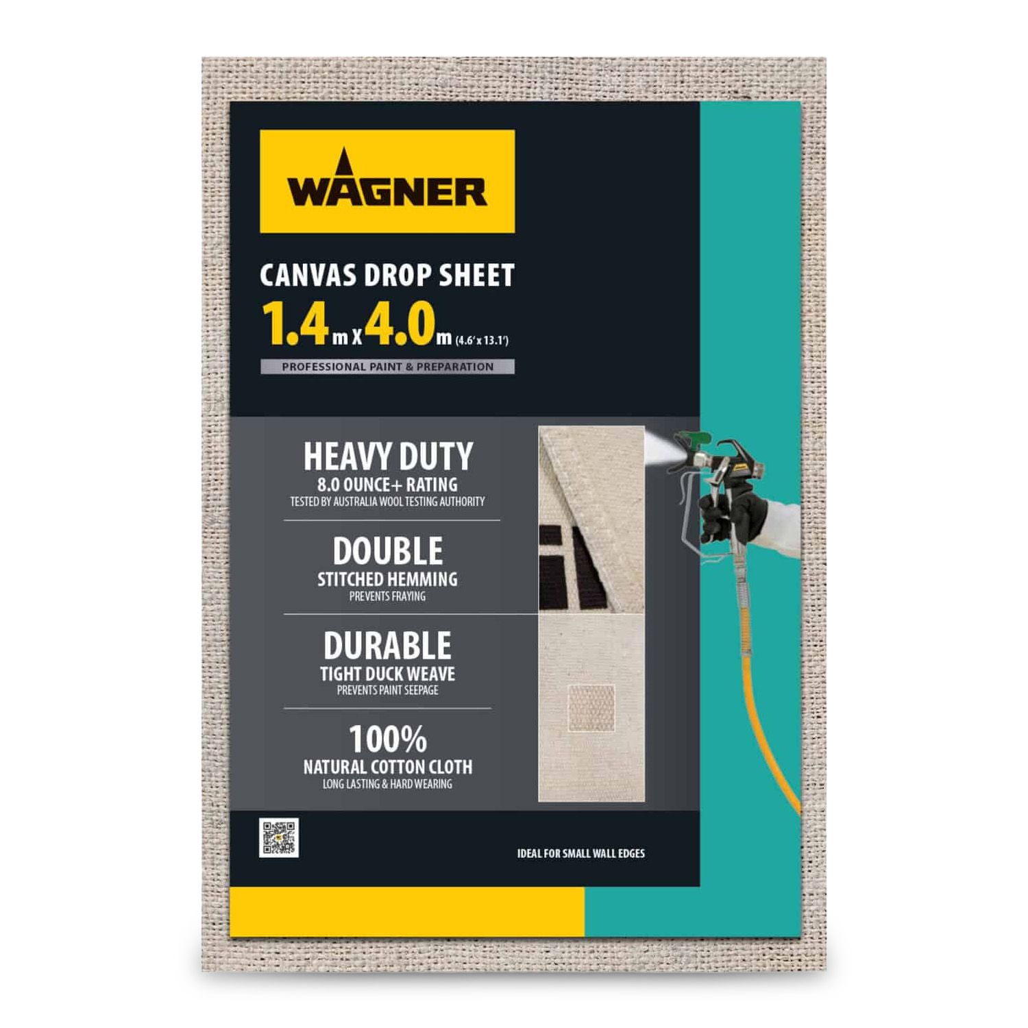 Wagner 2493096 1.4m x 4.0m Professional Canvas Drop Sheet – image 1