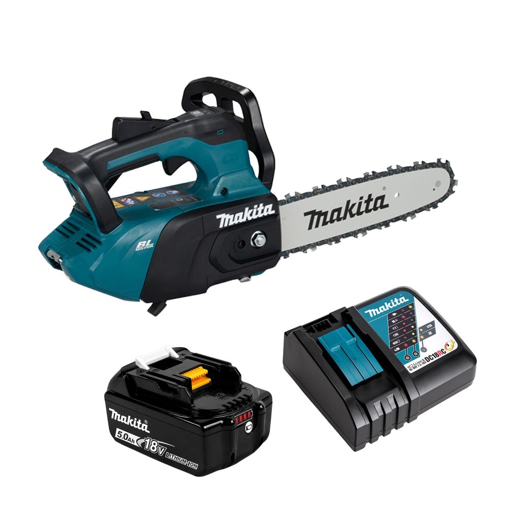Makita DUC258RT 18V 5.0Ah Li-ion LXT Cordless Brushless Top Handle 250mm (10") Chainsaw Combo Kit – image 1