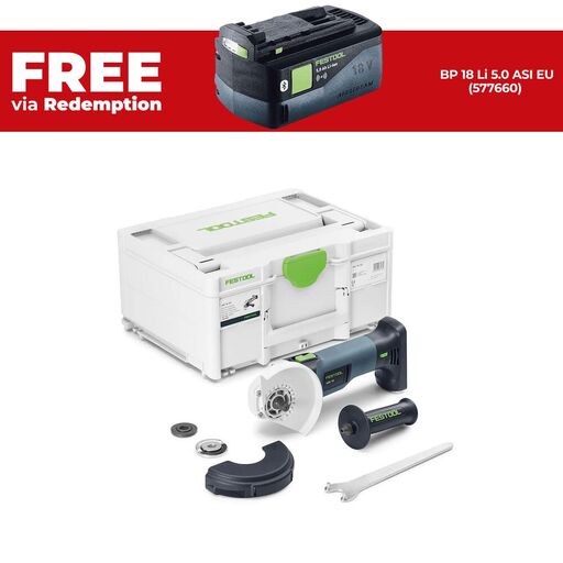 Festool AGC 18-125 EB-Basic (578367) 18V Li-ion Cordless 125mm (5") Angle Grinder with Systainer