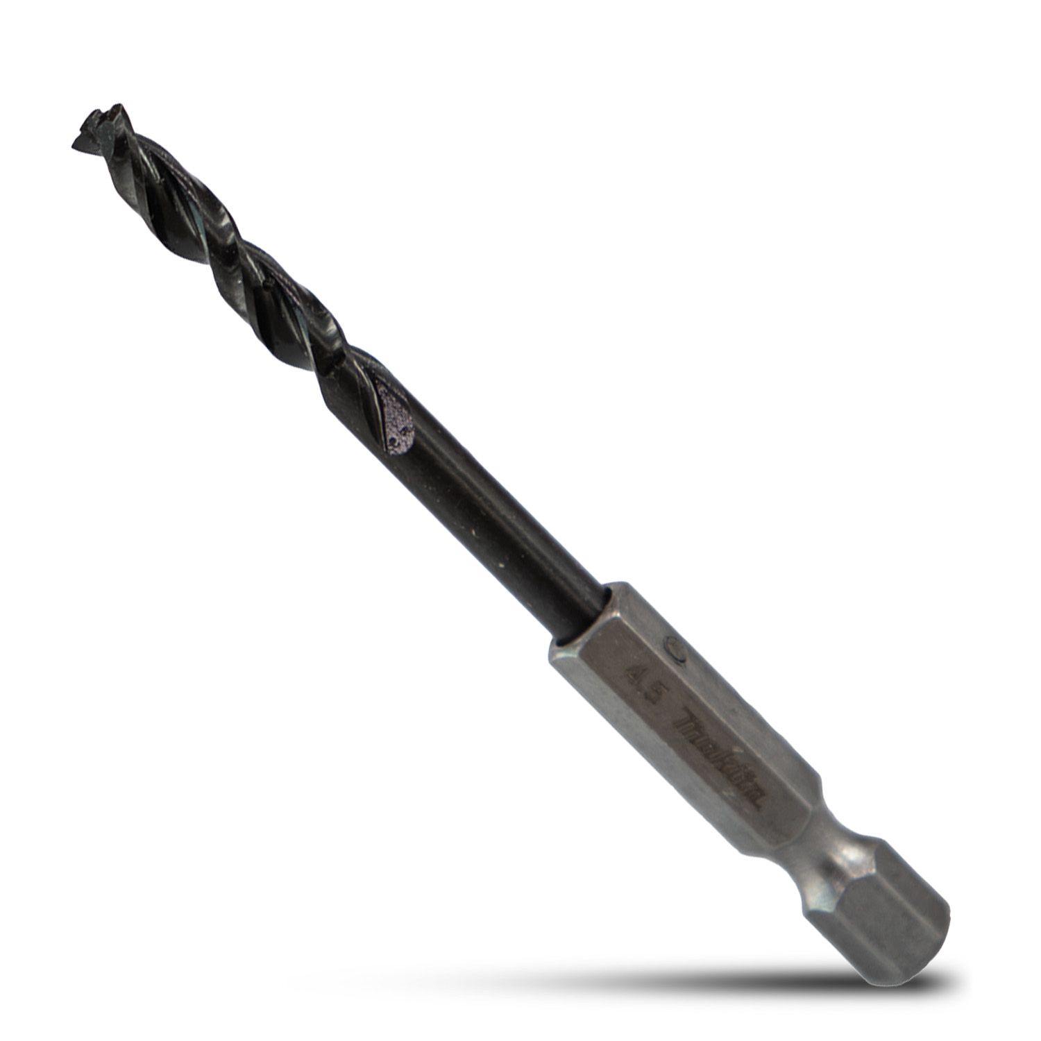 Makita E-26381 4.5mm x 75mm 1/4" Hex HSS TiAlN Drill Bit – image 2