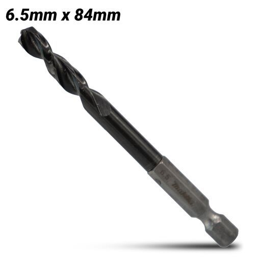 Makita E-26428 6.5mm x 84mm 1/4" Hex HSS TiAlN Drill Bit