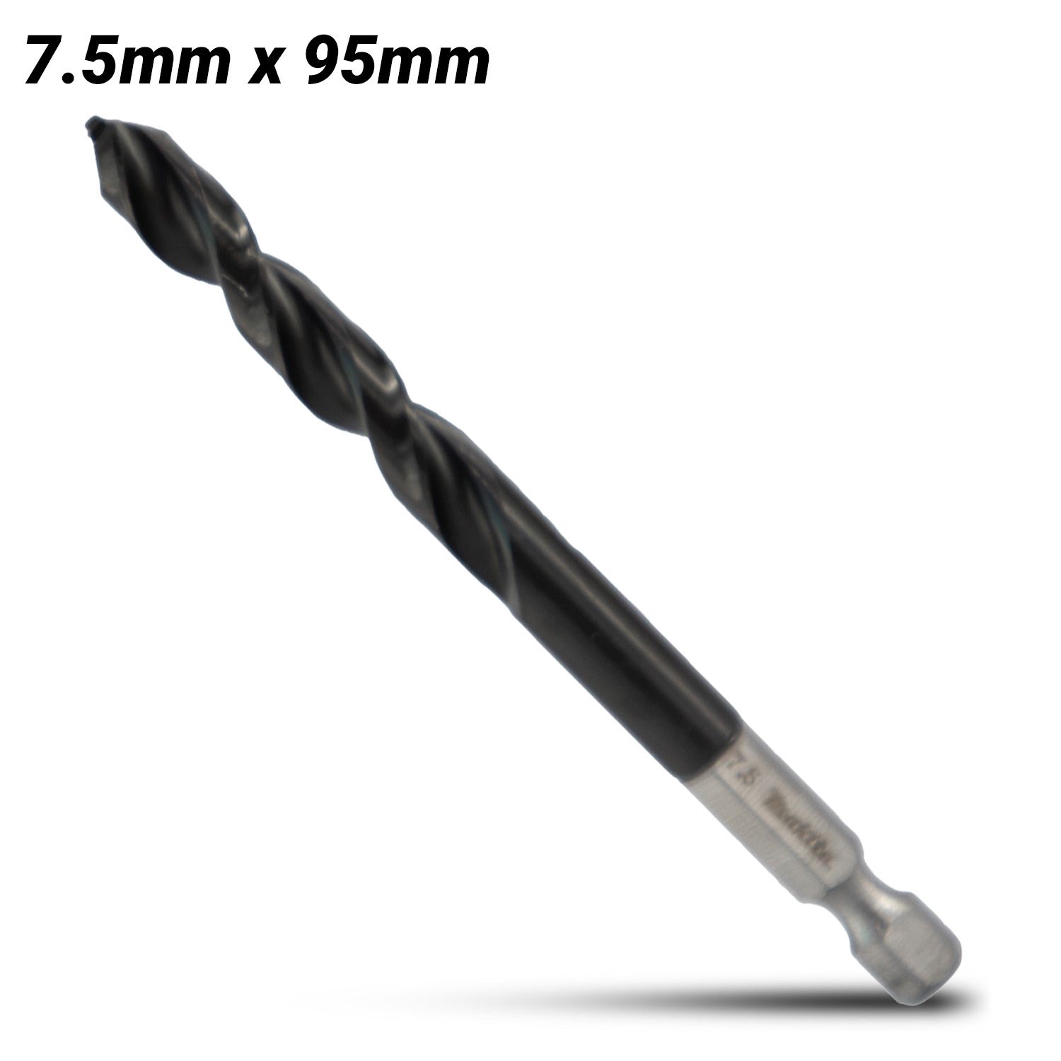 Makita E-26440 7.5mm x 95mm 1/4" Hex HSS TiAlN Drill Bit – image 1