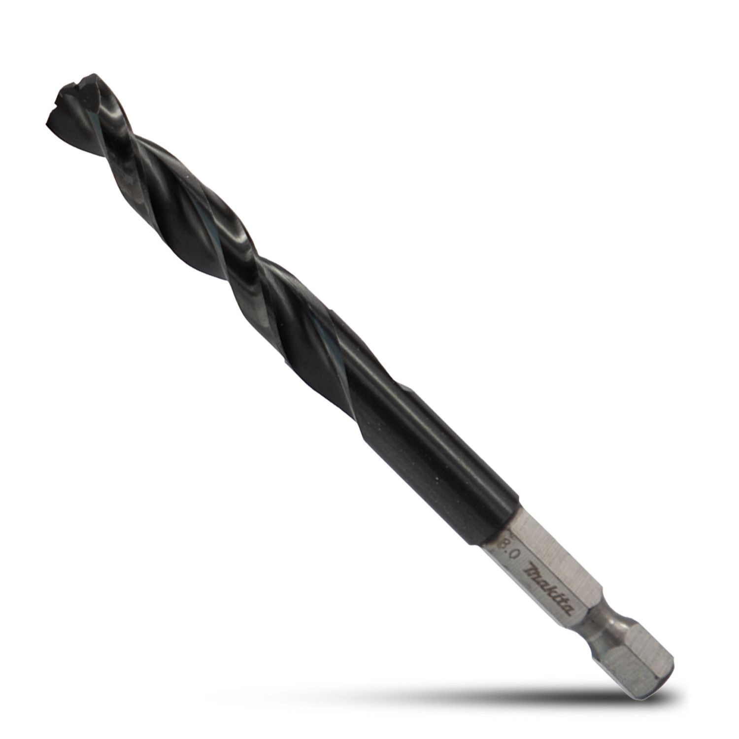 Makita E-26456 8.0mm x 95mm 1/4" Hex HSS TiAlN Drill Bit – image 2
