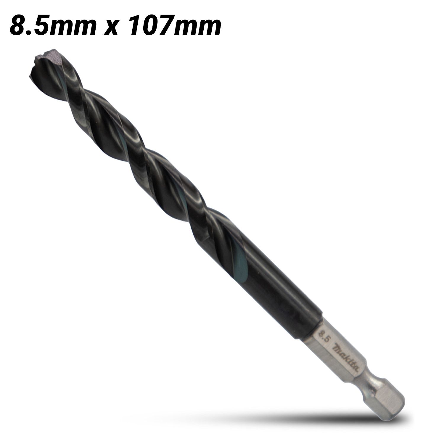 Makita E-26462 8.5mm x 107mm 1/4" Hex HSS TiAlN Drill Bit – image 1