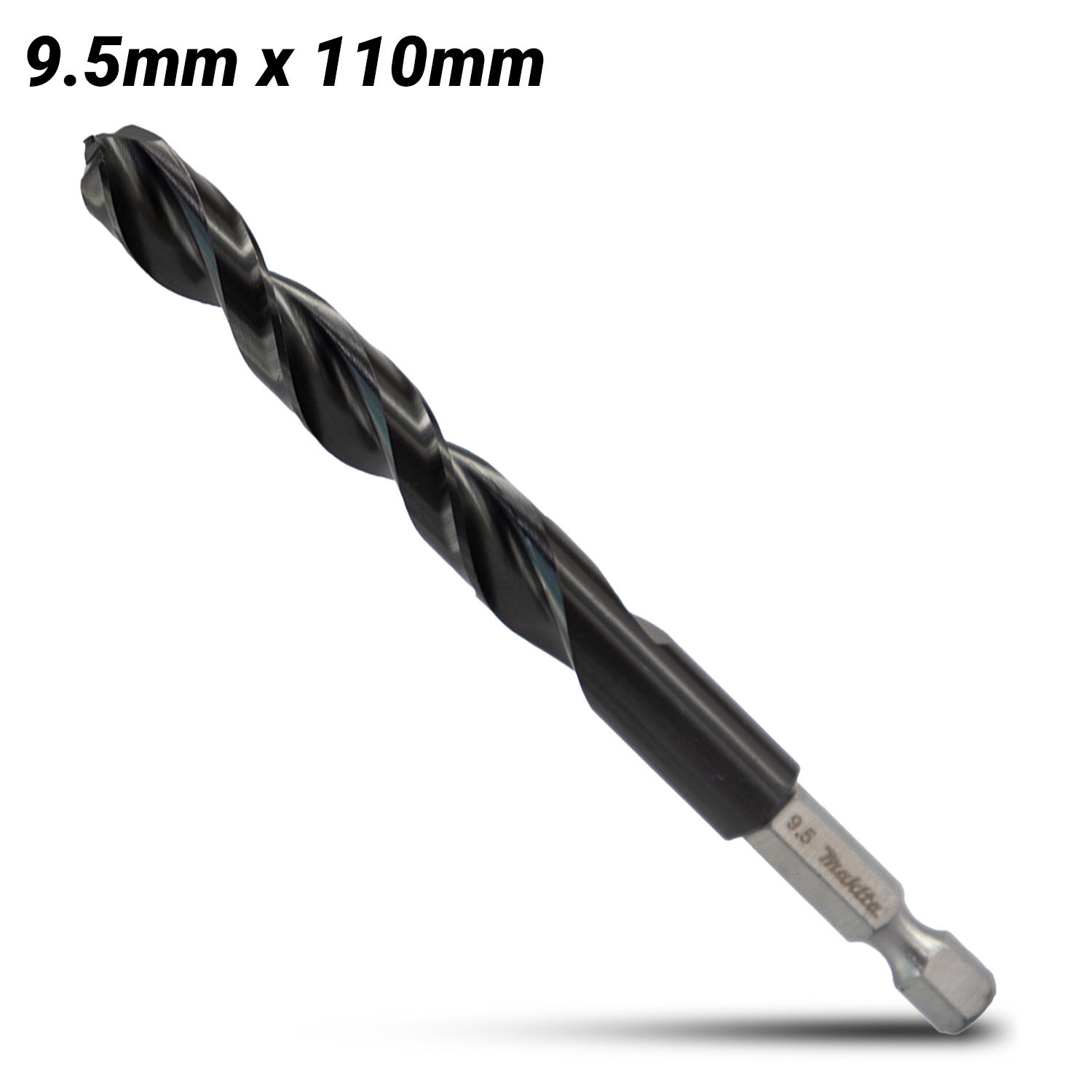 Makita E-26484 9.5mm x 110mm 1/4" Hex HSS TiAlN Drill Bit – image 1