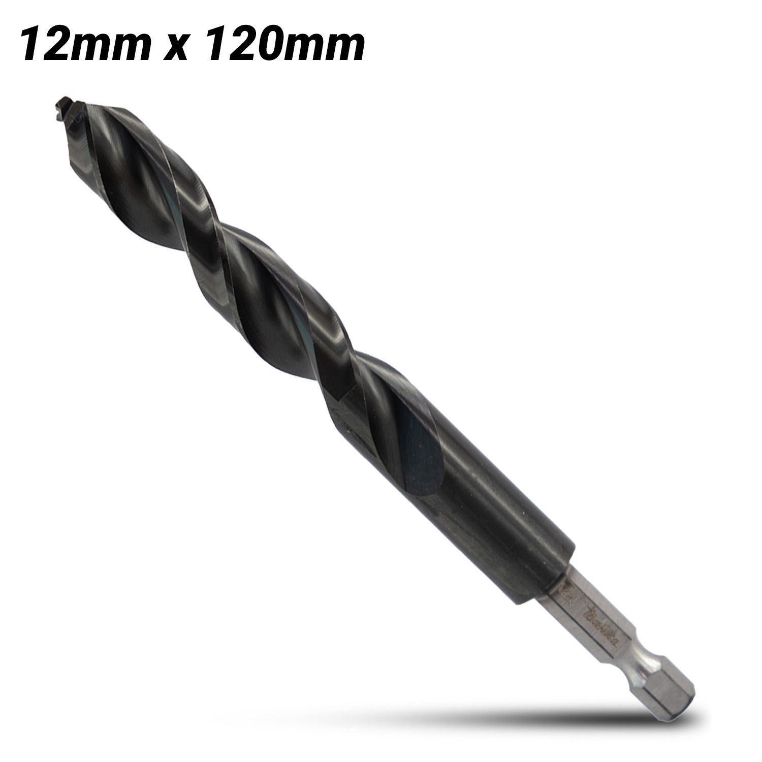 Makita E-26537 12.0mm x 120mm 1/4" Hex HSS TiAlN Drill Bit – image 1