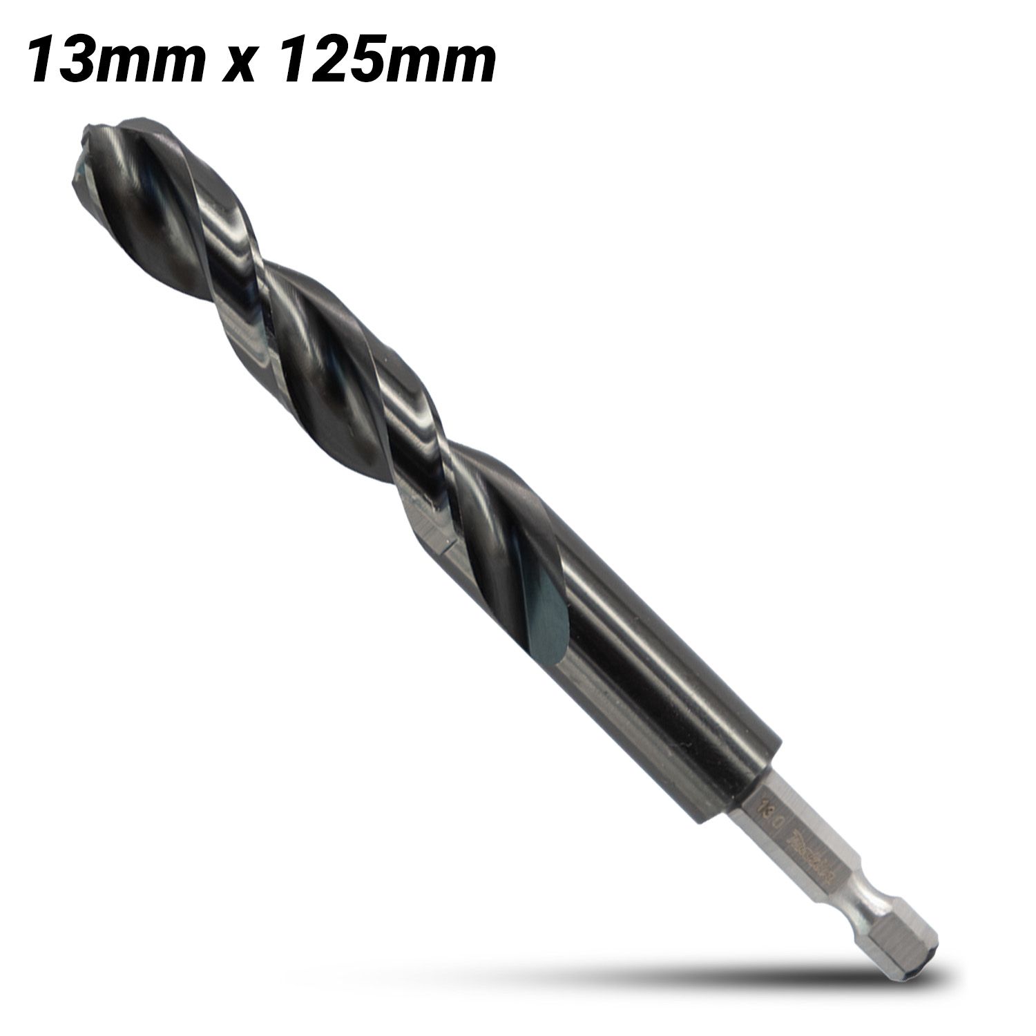 Makita E-26559 13.0mm x 125mm 1/4" Hex HSS TiAlN Drill Bit – image 1