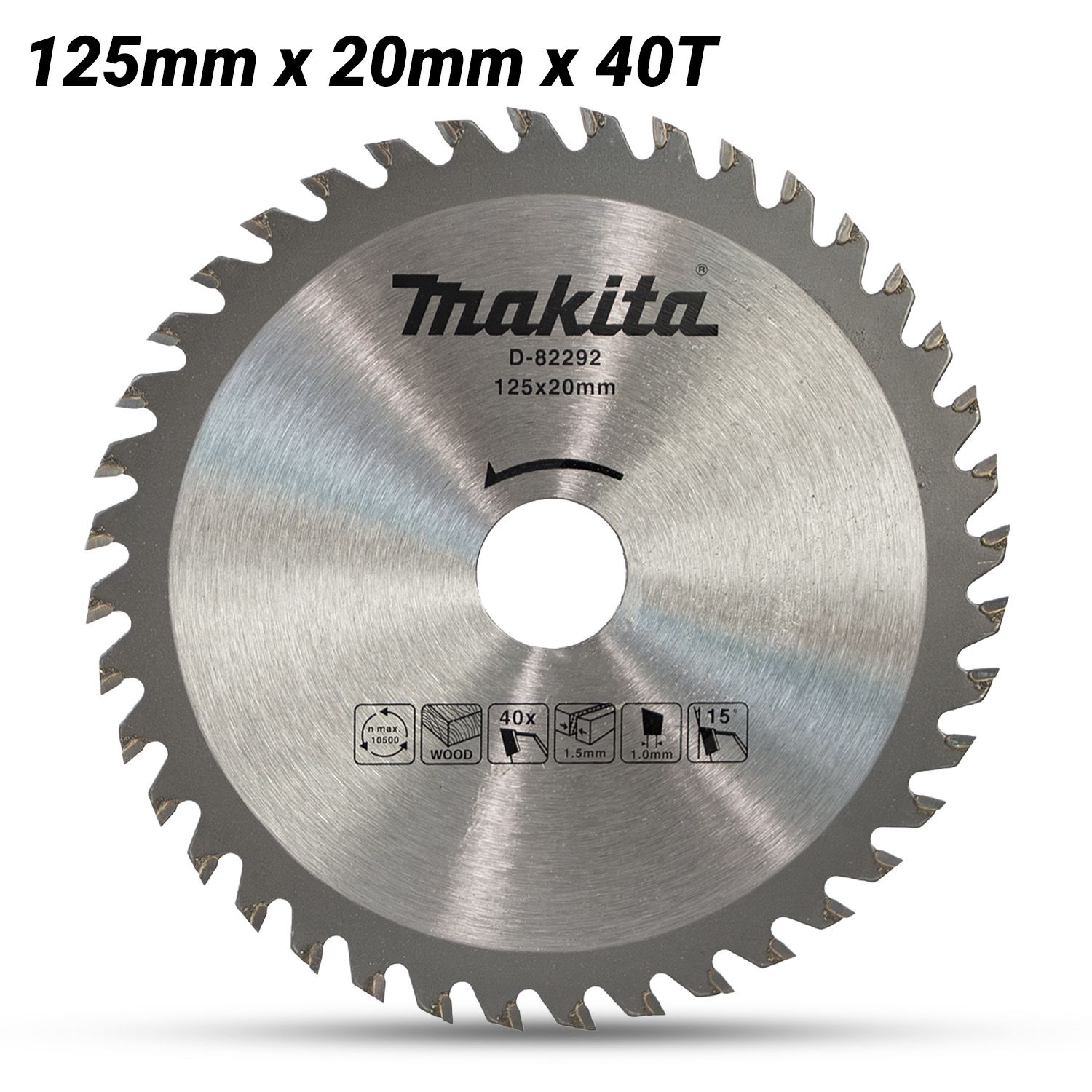 Makita D-82292 125mm x 20mm x 40T Saw Blade Suits HS014G – image 1