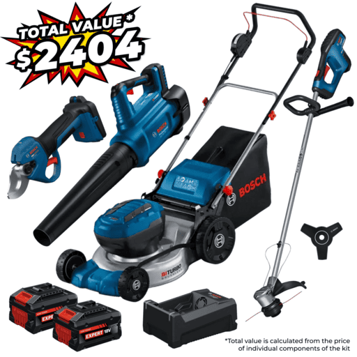 [Temporarily Out Of Stock] Bosch GRA 18V 2-46-KIT 18V 5.5Ah Li-ion EXPERT Cordless Brushless Power Garden 4pce Combo Kit