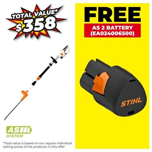 STIHL HLA 40 (HA100112900) 11V Li-ion Cordless AS System 450mm (18") Hedge Trimmer - Skin Only