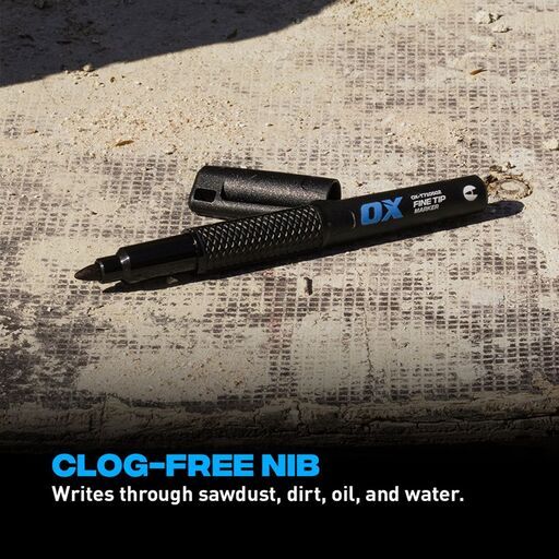OX Tools OX-T710602 3-Pack OX TuffMark Construction Marker Fine - Black, Blue, Red – image 11