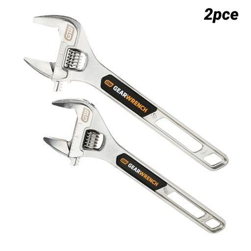 GEARWRENCH 89750 2pce 8" & 10" Chrome Adjustable Wrench Set