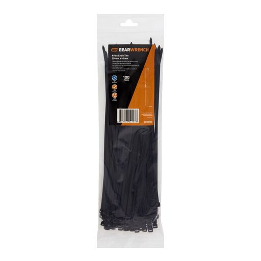 GEARWRENCH GWB12100 100-Pack 300mm x 4.8mm Black Cable Ties – image 2