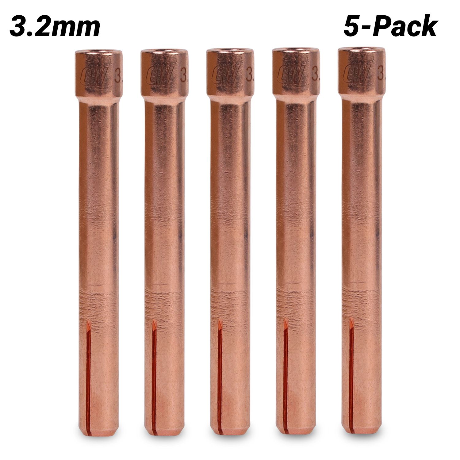 Cigweld CW10N25B 5-Pack Dimex 3.2mm 17/18/26 Series Standard Collets – image 1