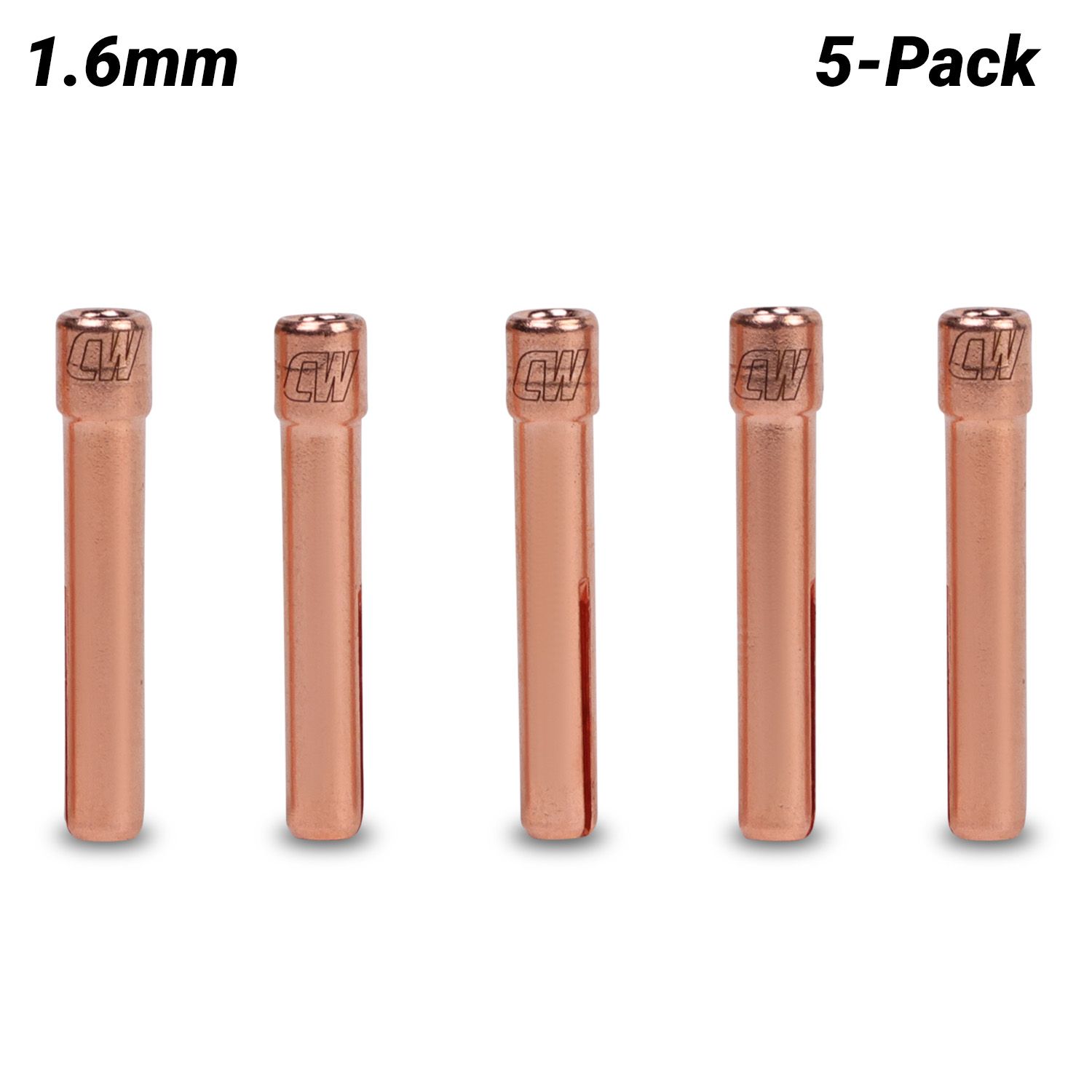 Cigweld CW13N22B 5-Pack Dimex 1.6mm 9/20 Series Standard Collets – image 1