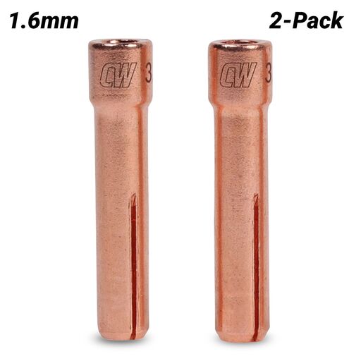 Cigweld CW10N23S 2-Pack Dimex 1.6mm 17/18/26 Series Stubby Collets