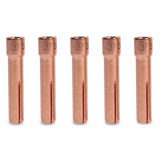 Cigweld CW10N24SB 5-Pack Dimex 2.4mm 17/18/26 Series Stubby Collets – image 2