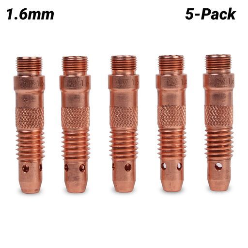 Cigweld CW10N31B 5-Pack Dimex 1.6mm 17/18/26 Series Standard Collet Body