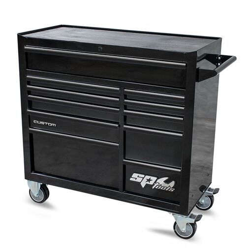 SP Tools SP40165BK 11 Drawer Custom Series Roller Cabinet - Black