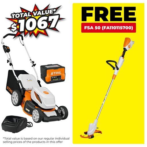 STIHL RMA348-AK30SK 36V Li-ion Cordless 460mm Lawn Mower Combo Kit