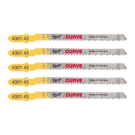 Milwaukee 4932430143 5-Pack 75mm x 2.5mm Wood Curve Cut Jigsaw Blades – image 5