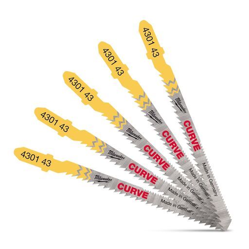 Milwaukee 4932430143 5-Pack 75mm x 2.5mm Wood Curve Cut Jigsaw Blades – image 4
