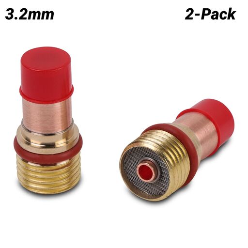 Cigweld CW4GL418NQ 2-Pack 3.2mm 17/18/26 Series Dimex Quartz Gas Lens Collet Body