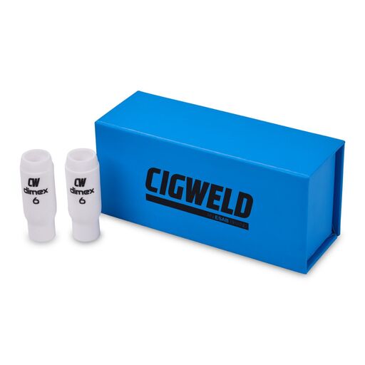 Cigweld CW10N48B 10-Pack 10mm #6 17/18/26 Series Dimex Ceramic Cups – image 2