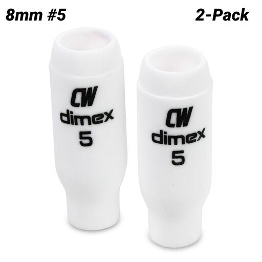 Cigweld CW10N49 2-Pack 8mm #5 17/18/26 Series Dimex Ceramic Cups