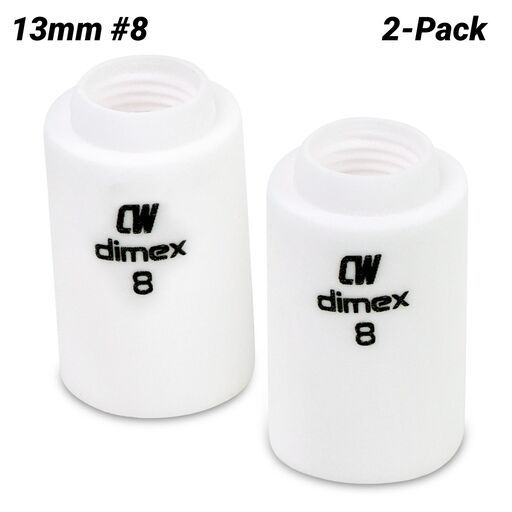 Cigweld CW13N12 2-Pack 13mm #8 9/20 Series Dimex Ceramic Cups