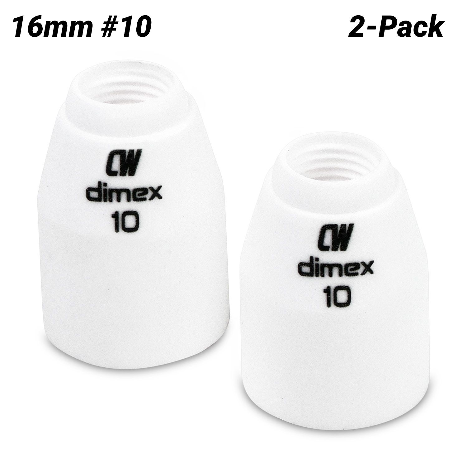 Cigweld CW13N13 2-Pack 16mm #10 9/20 Series Dimex Ceramic Cups – image 1
