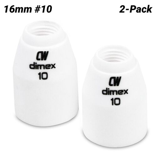 Cigweld CW13N13 2-Pack 16mm #10 9/20 Series Dimex Ceramic Cups