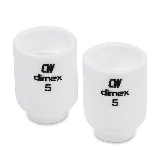 Cigweld CW53N59 2-Pack 8mm #5 9/20 Series Dimex Gas Lens Ceramic Cups – image 2