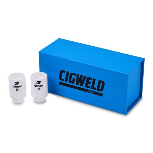Cigweld CW54N14B 10-Pack 13mm #8 17/18/26 Series Dimex Gas Lens Ceramic Cups – image 2