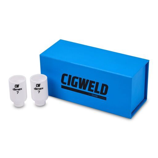 Cigweld CW54N15B 10-Pack 11mm #7 17/18/26 Series Dimex Gas Lens Ceramic Cups – image 2
