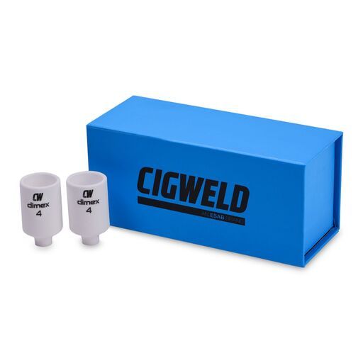 Cigweld CW54N18B 10-Pack 6mm #4 17/18/26 Series Dimex Gas Lens Ceramic Cups – image 2