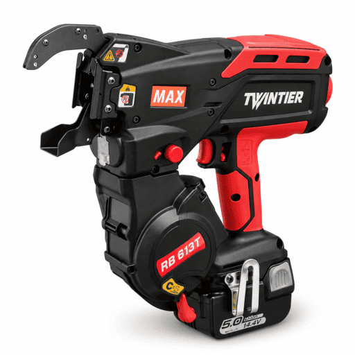 MAX MEGA-MAX-RB443-RB613 4.4V 4.0Ah/5.0Ah Li-ion Twin Tier Cordless Rebar Tying Tool + Brushless TwinTier Rebar Tie Gun with 40 x 30-Pack 2 x 1mm Tie Wire Coils – image 13