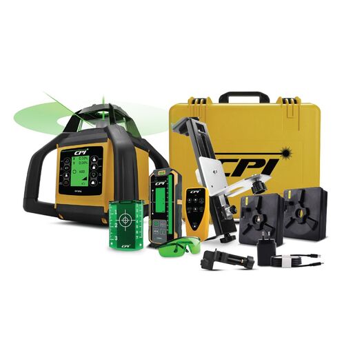 [Temporarily Out Of Stock] CPI CPI787LG 3.7V 8.0Ah Li-ion Green Beam Industrial Dual Grade Rotary Laser Level Kit