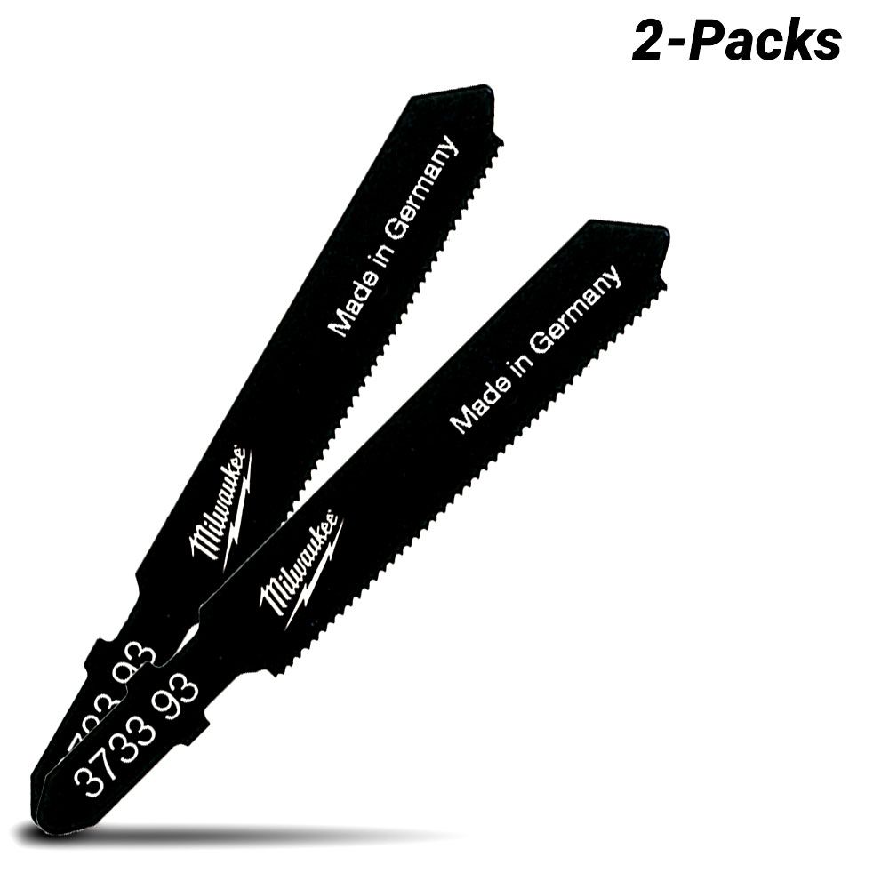 Milwaukee 4932373393 2-Pack 50mm x 1.1mm Stainless Steel Jigsaw Blades – image 1